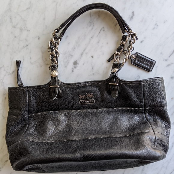 Coach Black Leather Shoulder Bag - Picture 1 of 4
